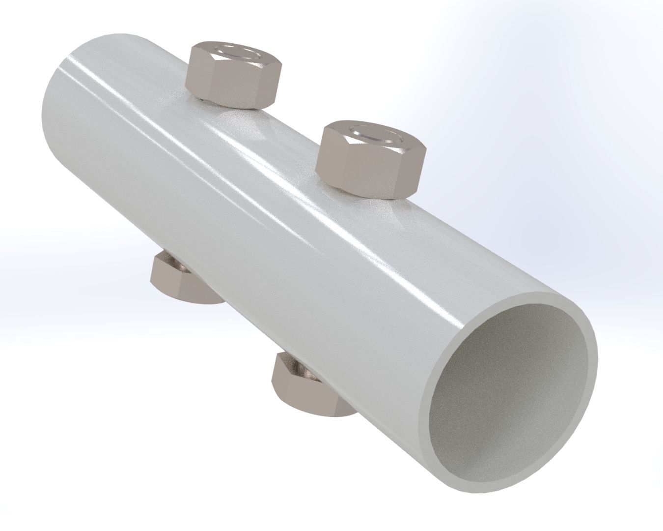 2 Hole White Pole Coupler