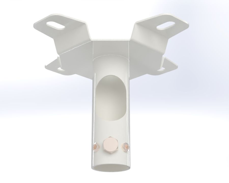 White RAL9016 38mm Top Hat Pole Mount