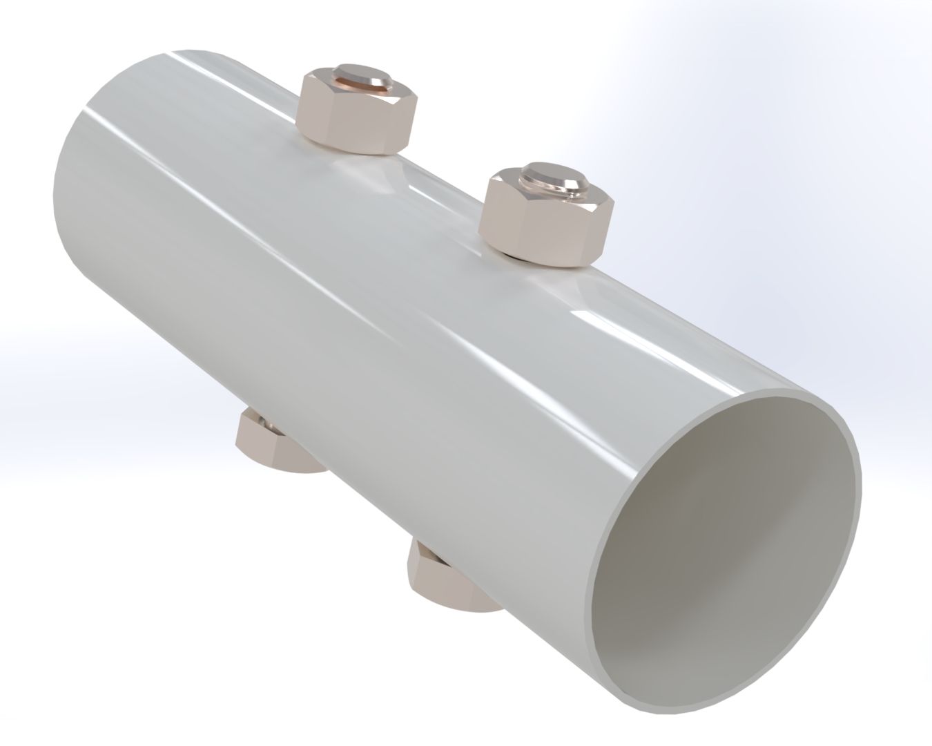 2 Hole White 50mm Pole Coupler