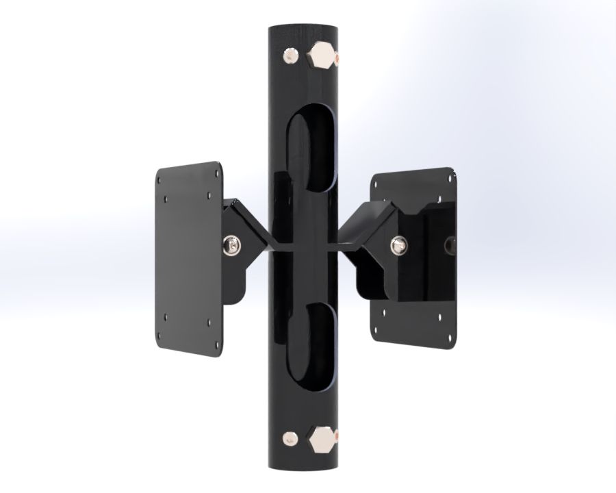 Black Pole Mount Double VESA